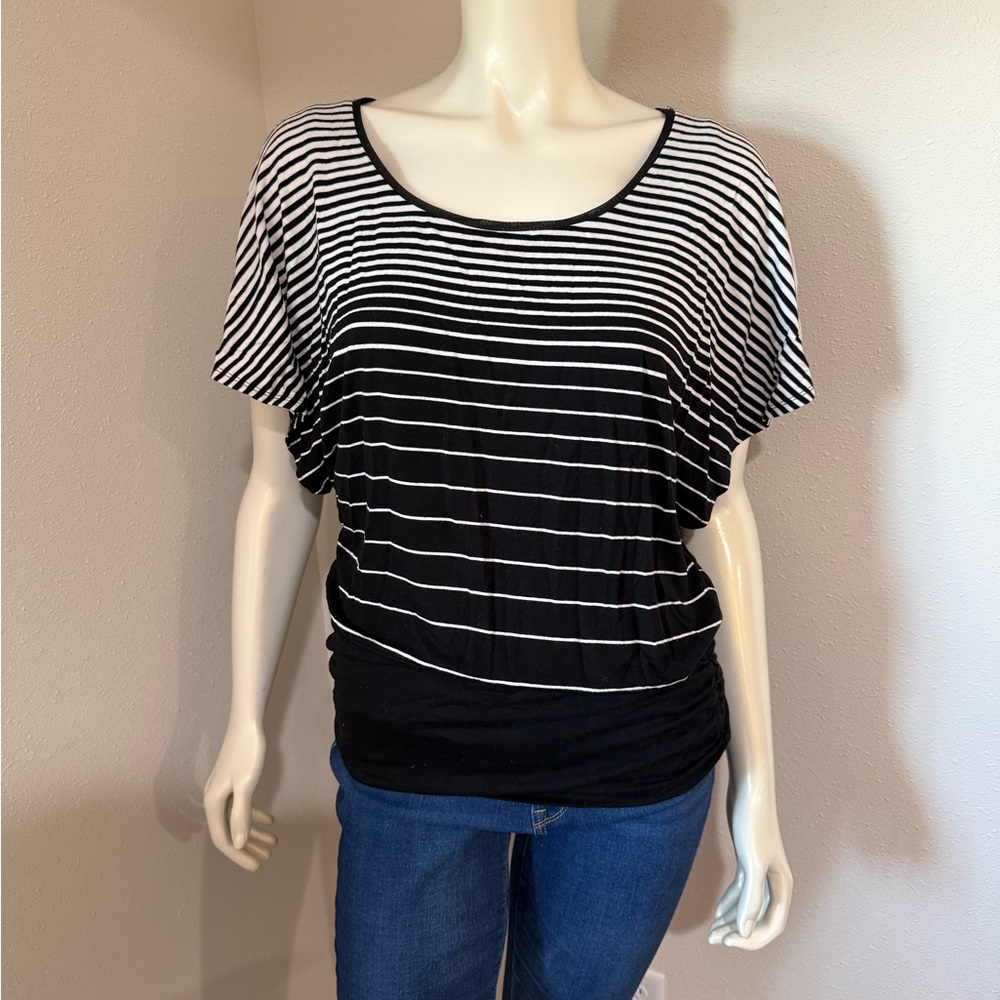 White House Black Market Striped Short Sleeve Top